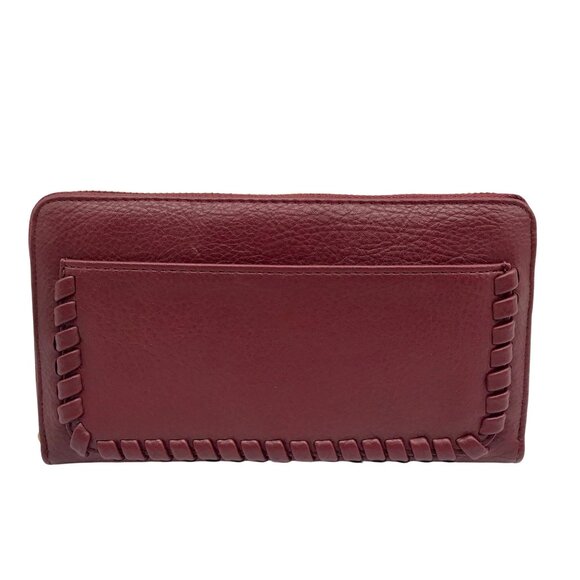Style & Co Burgundy Whipstitch Zip Around Wallet - Picture 1 of 11